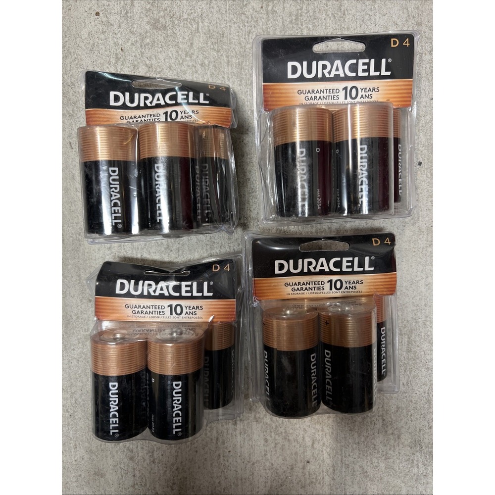 4 Packs Of 4 Duracell (D-CTx4) Coppertop D Batteries - 16 Total. Exp 3/2034